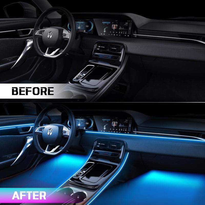 WEBUPAR Acrylic Interior Car Lights, Car Accessories 10 in 1 Car LED Strip Lights with APP Control, 175 inches 593 LEDs Fiber Optic Lights, RGB Neon Car Lighting - Image 5